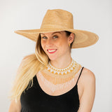 Gold Cascading Beaded Hat Necklace