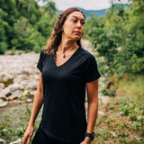 Microweight Women's Wool V-Neck T-Shirt - Woolverino