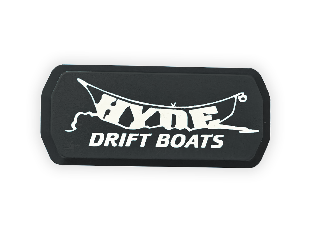Black magnetic net rack strip with Drift Boats logo text
