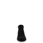 Merino wool no-show trail running socks, black with heel cushioning