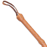 Premium Tan Leather Bull Whip with Belt Holder – 4ft to 16ft