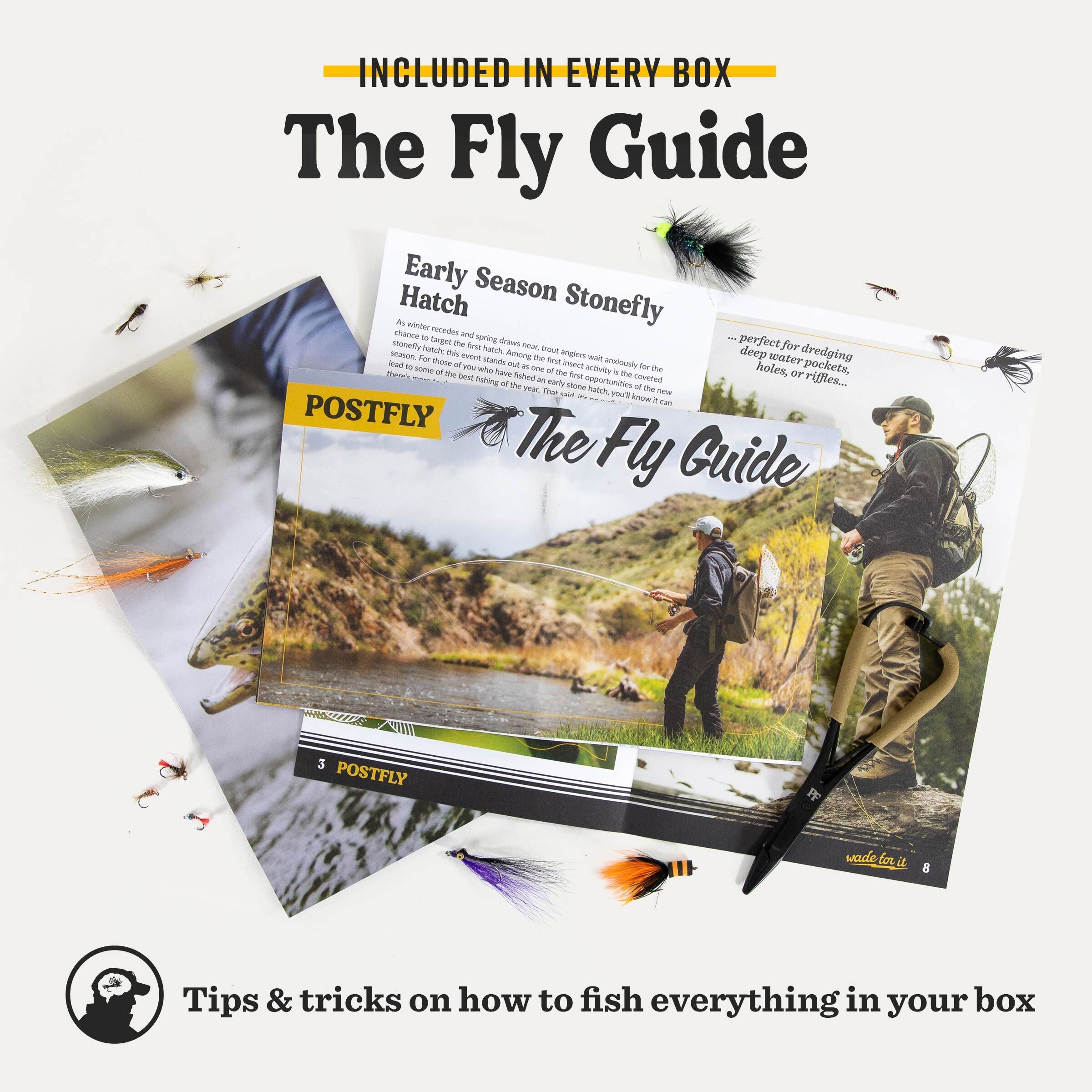 Fly guide booklet titled The Fly Guide with illustrated fishing flies