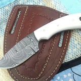 Custom Handmade Damascus Steel Fixed Blade Skinning Knife