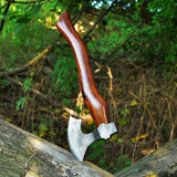 Custom Handmade Damascus Steel Tomahawk Axe with Rosewood Handle - 17 Inches by KBS Knives Store
