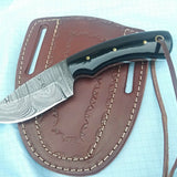 Custom Handmade Damascus Steel Fixed Blade Skinning Knife