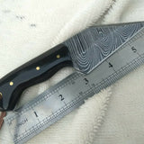 Custom Handmade Damascus Steel Small Seax Knife with Buffalo Horn Handle - 7 Inches by KBS Knives Store