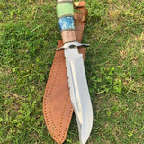 Custom Handmade D2 Tool Steel Hunting Bowie Knife