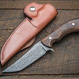 Custom Handmade Fixed Blade Damascus Steel Hunting Knife
