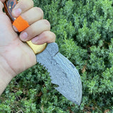 Custom Handmade Damascus Steel Guthook Knife