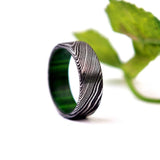 Exquisite Damascus Steel Engagement Ring by KBS Knives Store