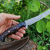 Best Fish Fillet Knife – Damascus Steel with Wenge Wood & Horn Handle