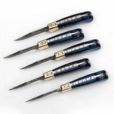 LOT OF 5 HANDMADE DAMASCUS STEEL FOLDING KNIVES