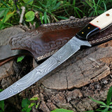 Fish Skinning Knife – 8" Damascus Steel Blade