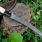 Fish Skinning Knife – 8" Damascus Steel Blade