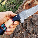 Custom Handmade Damascus Steel Hunting Knife