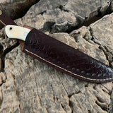 WildEdge High-Carbon Steel Bushcraft Knife – 8-Inch Survival Blade with Bone Handle