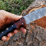 Custom Handmade Damascus Steel Hunting Knife