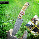 Custom Handmade Damascus Steel Hunting Knife