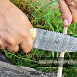 Custom Handmade Damascus Steel Hunting Knife