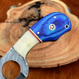 Custom Handmade Fixed Blade Damascus Steel Skinner Knife