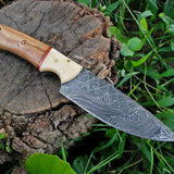 Custom Handmade Damascus Steel Hunting Knife