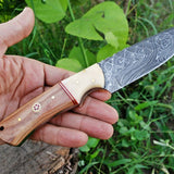 Custom Handmade Damascus Steel Hunting Knife