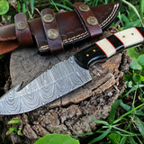 Custom Handmade Damascus Steel Guthook Hunting Knife