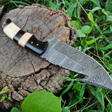 Custom Handmade Damascus Steel Guthook Hunting Knife