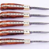 LOT OF 5 HANDMADE DAMASCUS STEEL FOLDING KNIVES