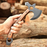 Tactical Tomahawk with Acid-Etched Full Tang 1095 Steel Blade and Rosewood Handle – Iron Guard