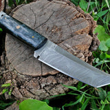 Custom Handmade Damascus Steel Tanto Hunting Knife