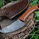Custom Handmade Damascus Steel Skinning Hunting Knife