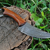 Custom Handmade Damascus Steel Skinning Hunting Knife
