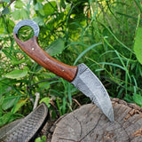 Custom Handmade Damascus Steel Skinning Hunting Knife