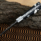 Best Folding Pocket Knife with Black and White Epoxy Resin and Steel Bolster Handle, 3-inch Blade Length