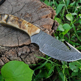 Custom Handmade Damascus Steel Guthook Skinning Knife