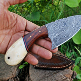 Custom Handmade Damascus Steel Skinning Knife