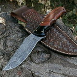 Custom Handmade Damascus Steel Skinning Hunting Knife