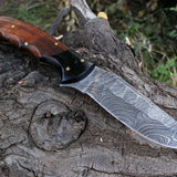 Custom Handmade Damascus Steel Skinning Hunting Knife