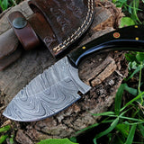 Fixed Blade Custom Handmade Damascus Steel Skinning Knife