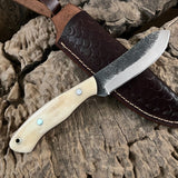 WildEdge High-Carbon Steel Bushcraft Knife – 8-Inch Survival Blade with Bone Handle