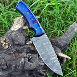 Custom Handmade Damascus Steel Skinning Hunting Knife