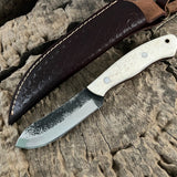 WildEdge High-Carbon Steel Bushcraft Knife – 8-Inch Survival Blade with Bone Handle