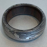 Custom Damascus Steel Wedding Ring