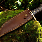 Bowie Knife Sheath D2 Steel Blade & Exotic Wood Handle