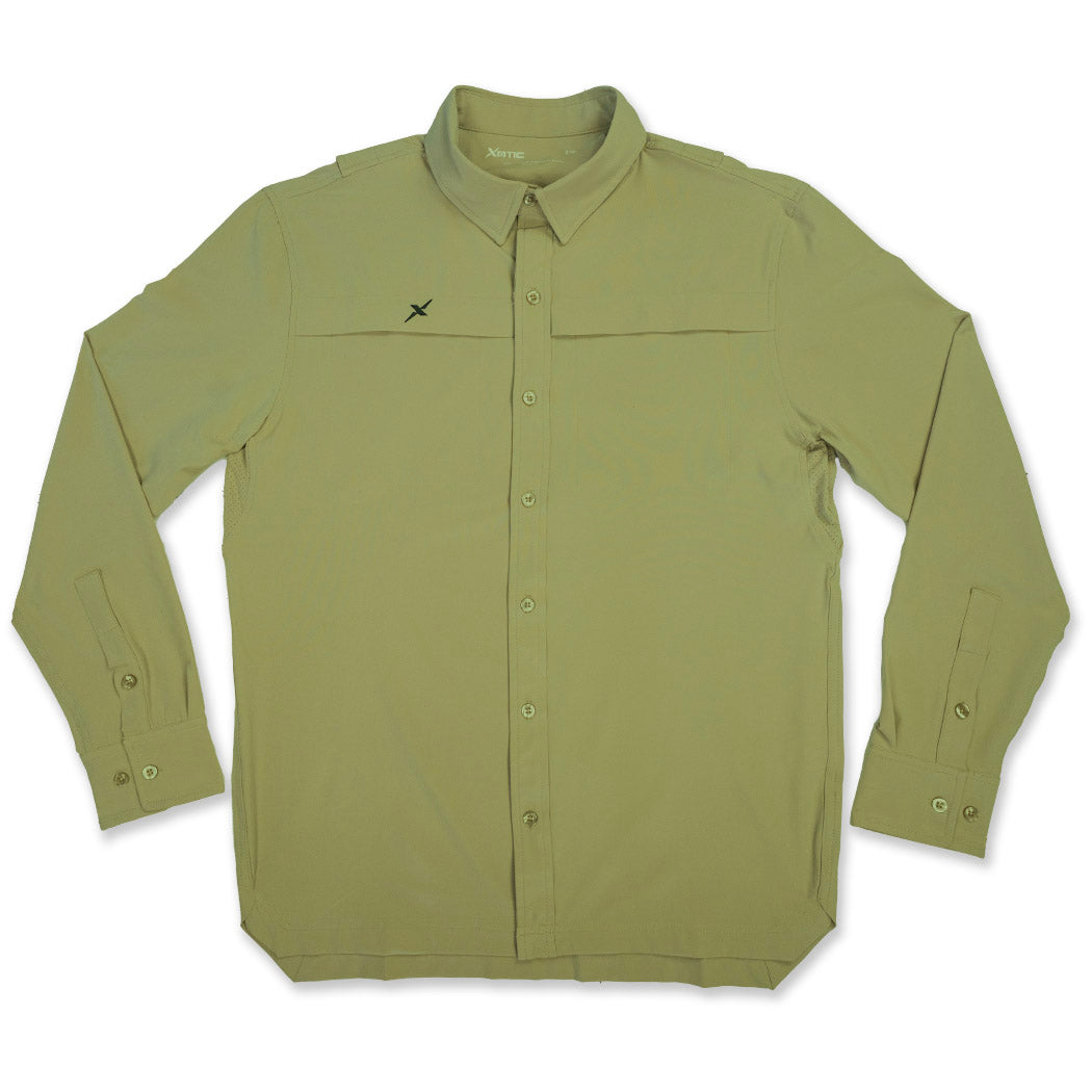 Long Sleeve Solid Lifestyle Button Down w/ REPEL-X