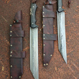 Custom Handmade Viking Seax for Sale with Leather Sheath