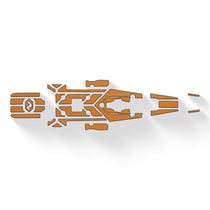 Kayak deck padding insert with molded rail channels and center square panel