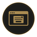 Website pop-up promotion icon with browser window and close symbol