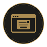Website pop-up promotion icon with browser window and close symbol